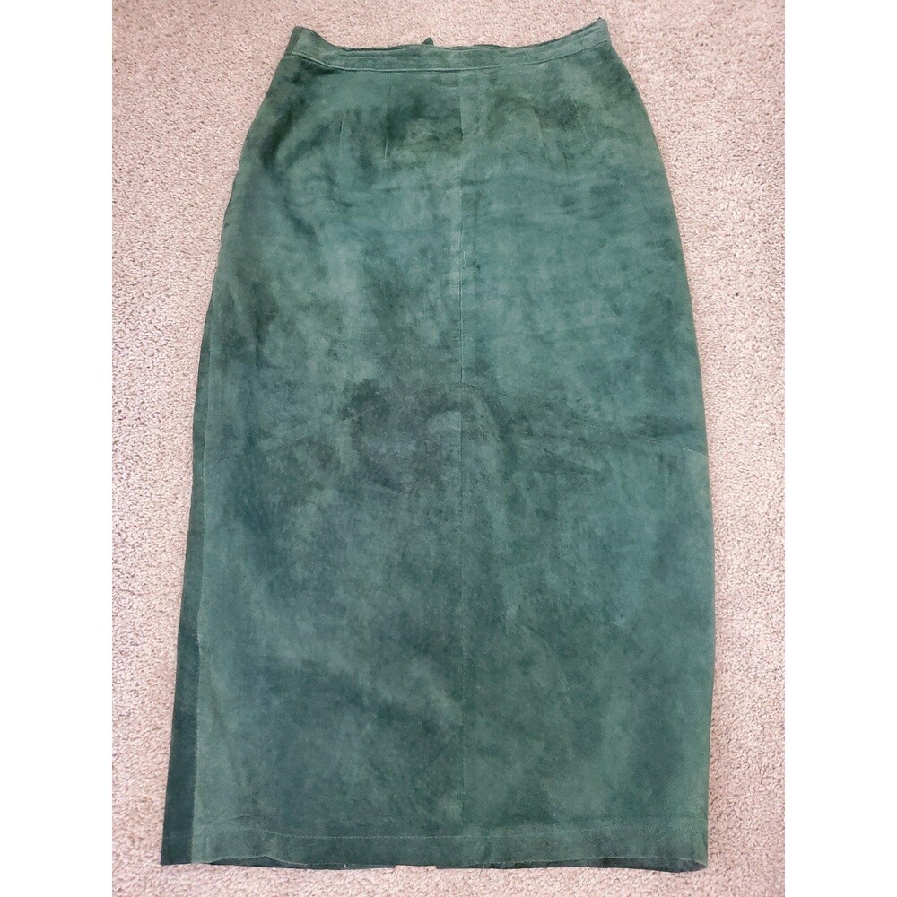 Vintage suede emerald midi skirt